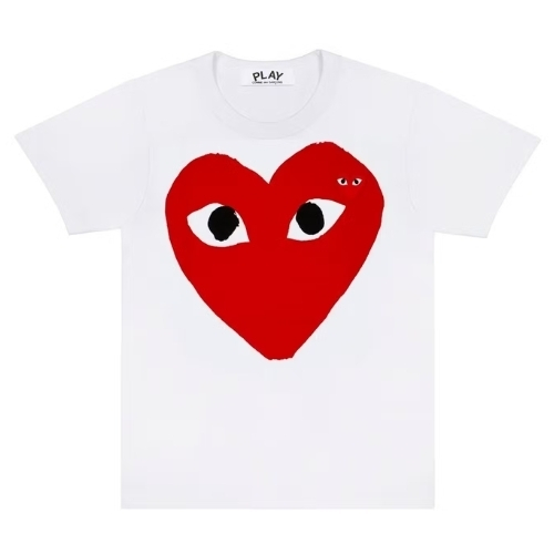 CDG PLAY Play Red Heart Emblem White T-shirt