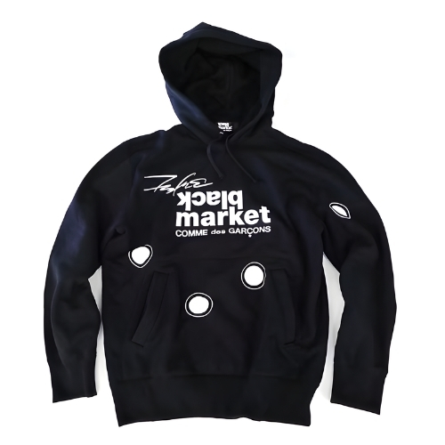 BLACK MARKET コムデギャルソン × FUTURA パーカー XL Comme des Garcons x Futura 2000 Black Market Black Hoodie