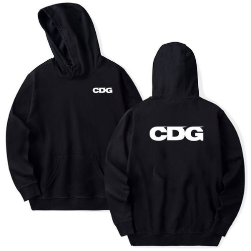 CDG Black Hoodie with Front & Back Logo