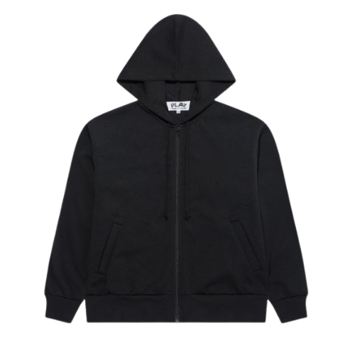Comme Des Garcons Play Black Zip-Up Hoodie