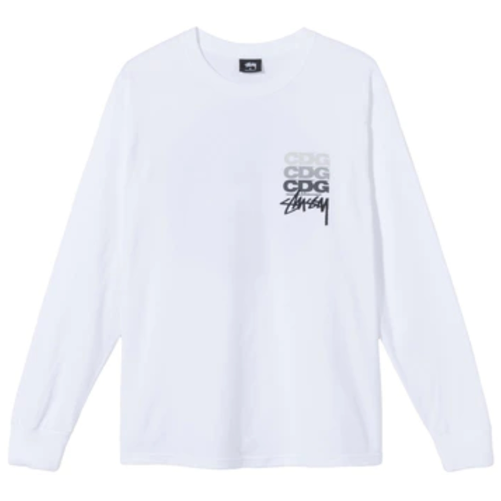 Comme des Garcons CDG x Stussy Long Sleeve White T-Shirt