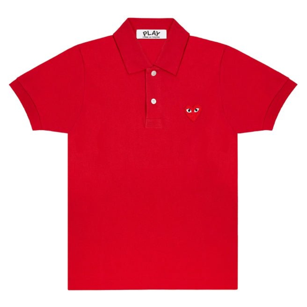 Comme des Garcons PLAY Red Heart Polo Shirt Red