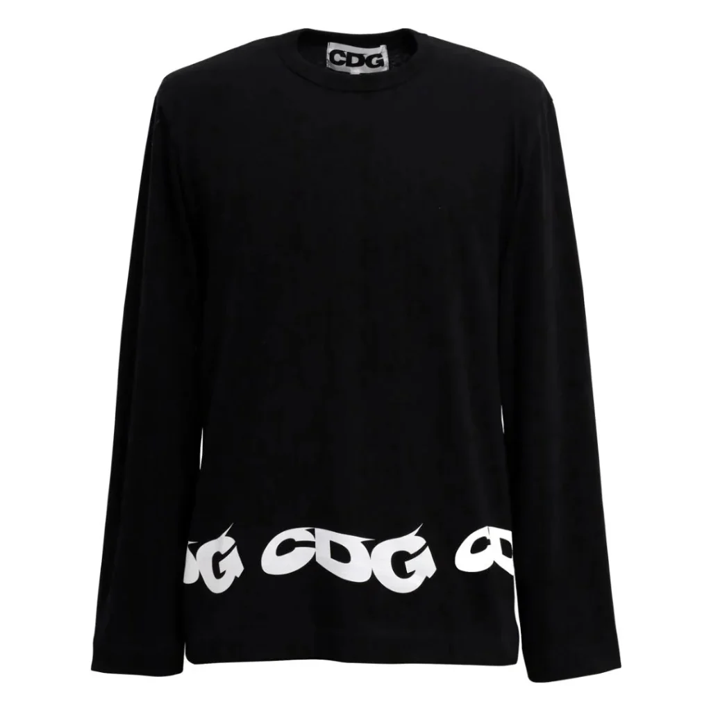 Comme Des Garcons Bottom Logo Black Long Sleeve Shirt