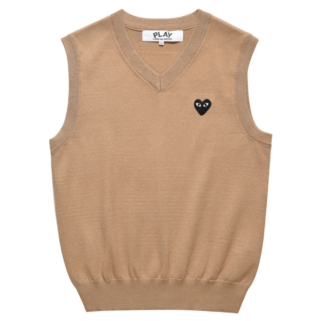 Comme des Garcons PLAY Checkered Knit Vest Red Heart
