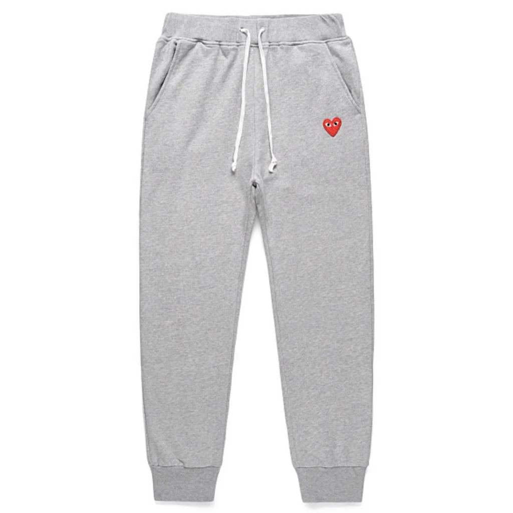 Comme des Garcons PLAY Red Heart Grey Sweatpants